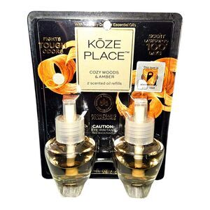 3X Kōze Place Cozy Woods & Amber Oil Refills Set Of Three 6 Refills Total New